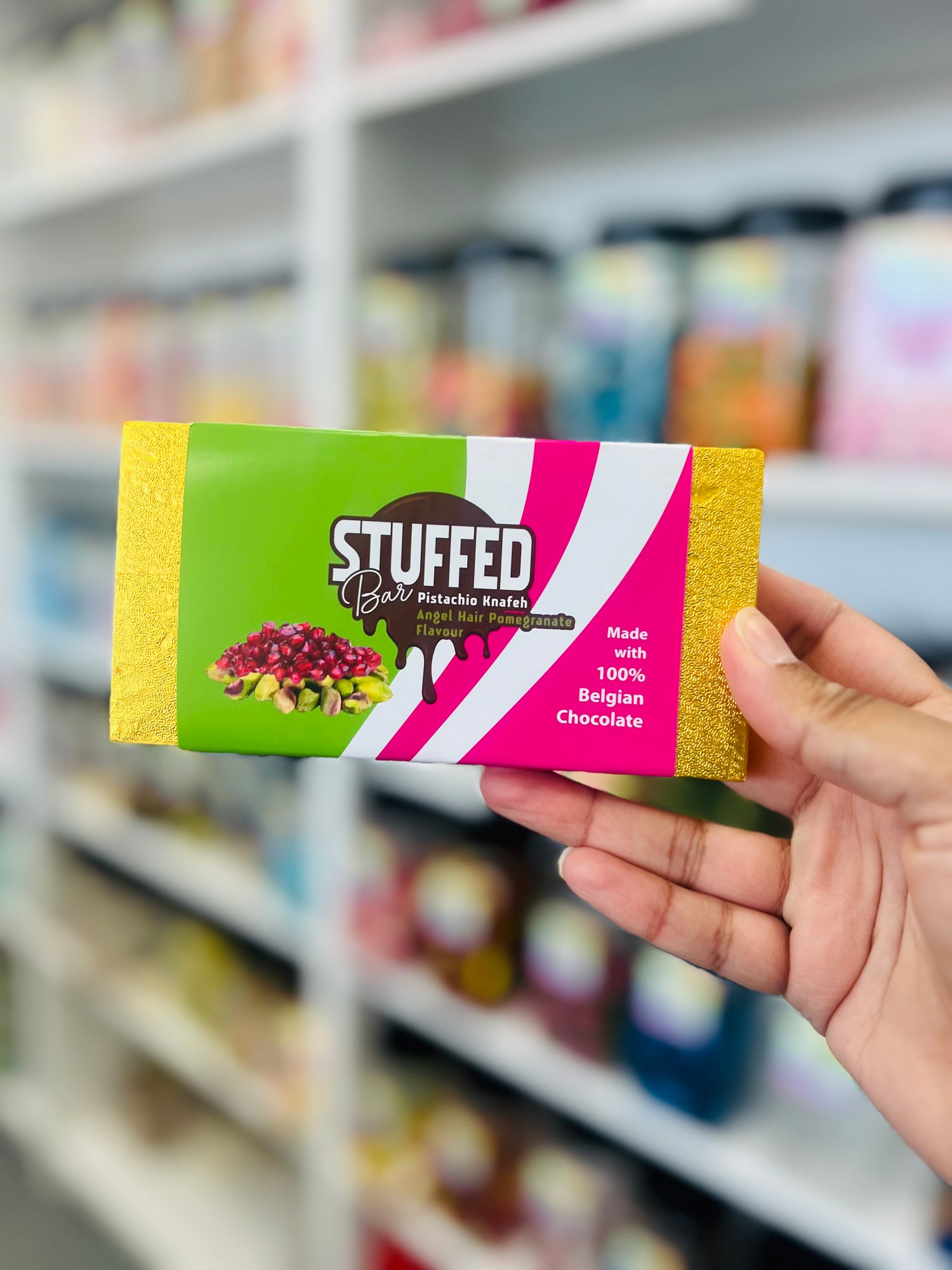 Stuffed Bar Angel Hair Dubai Pistachio Knafa Chocolate Bar