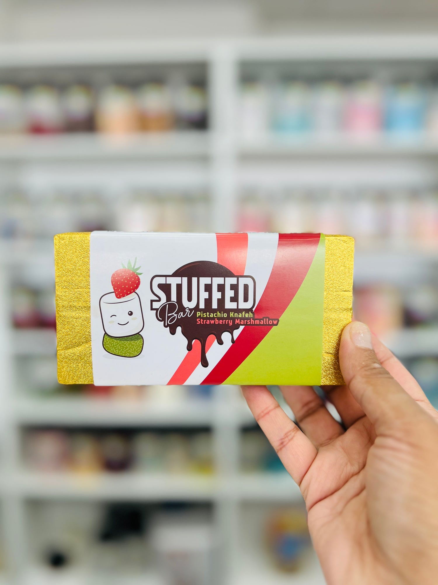 Stuffed Bar Pistachio Kunafa Strawberry Marshmallow