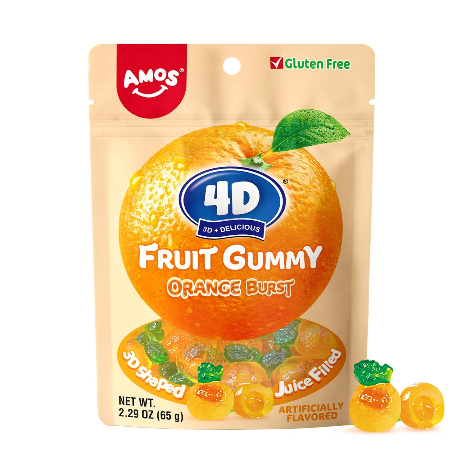 Amos 4D Gummy Orange Burst 65g