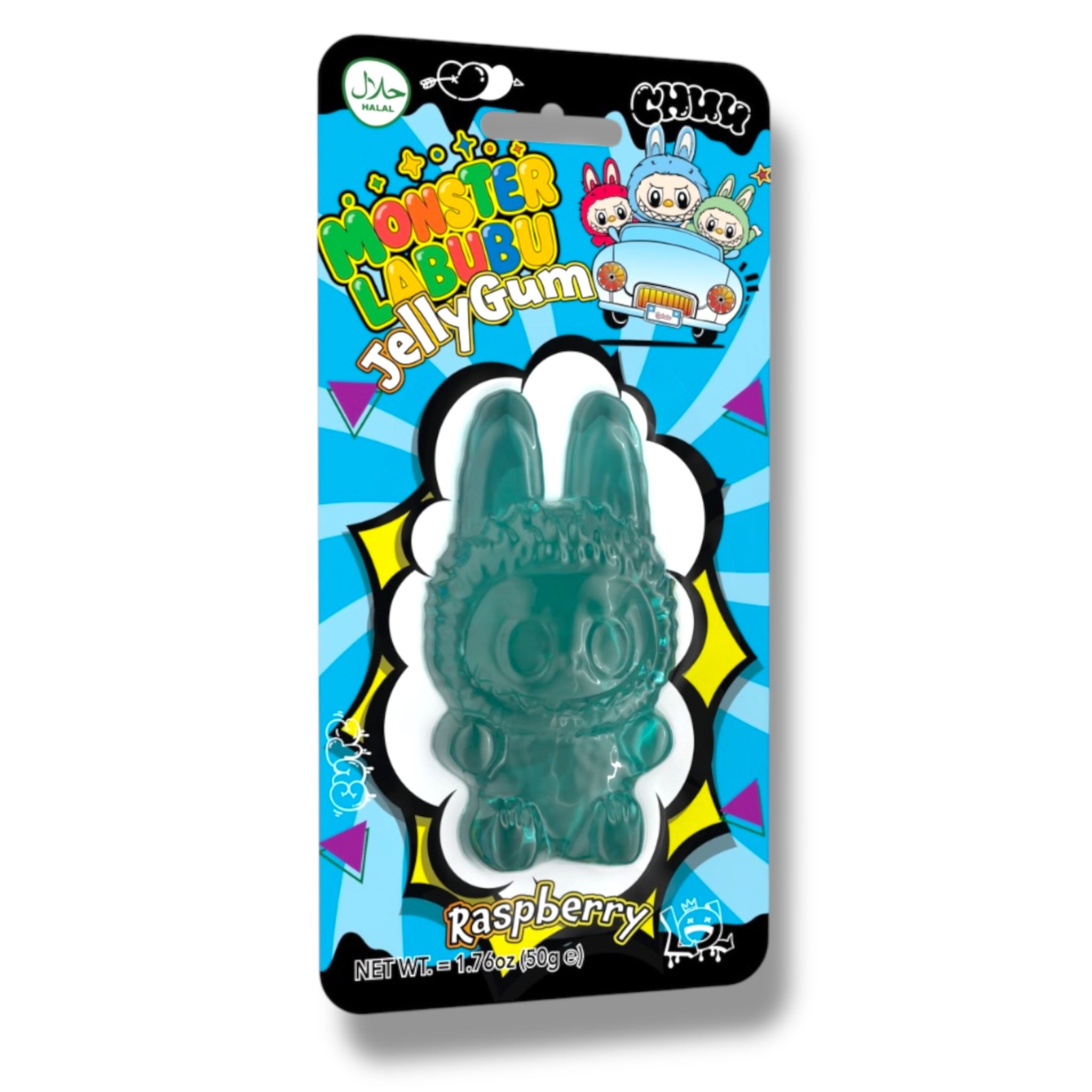 Monster Labubu Blue Raspberry Jelly Gum 50g (Halal) – Crazy Candy Co