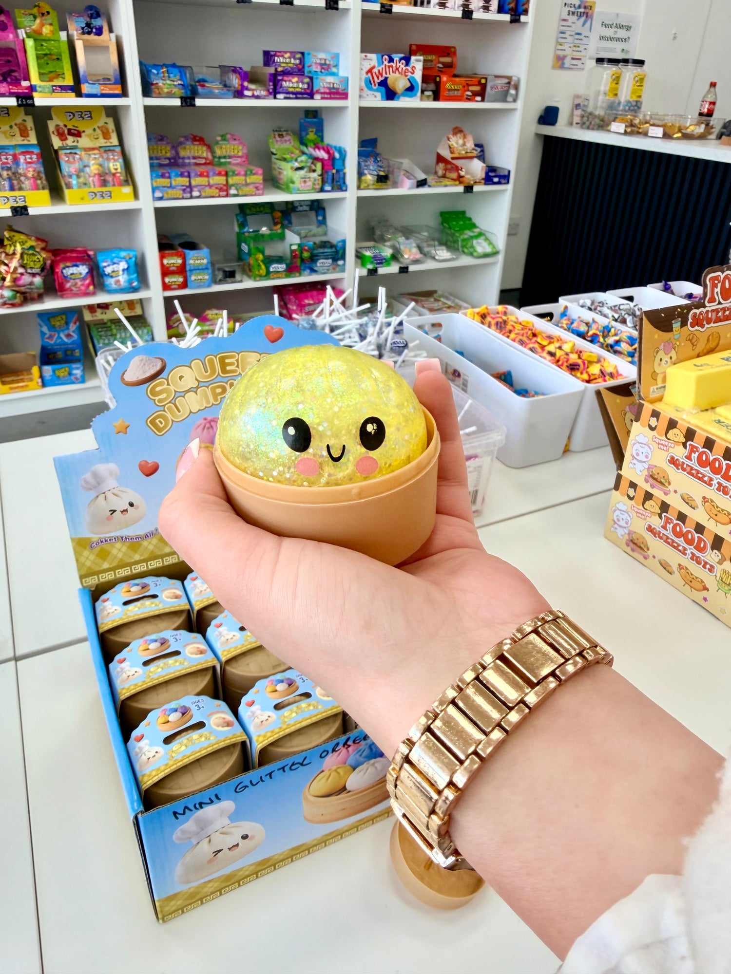 Viral Dumpling Bao Bun Squishy MINI GLITTER ORBEEZ Random Colour x 1