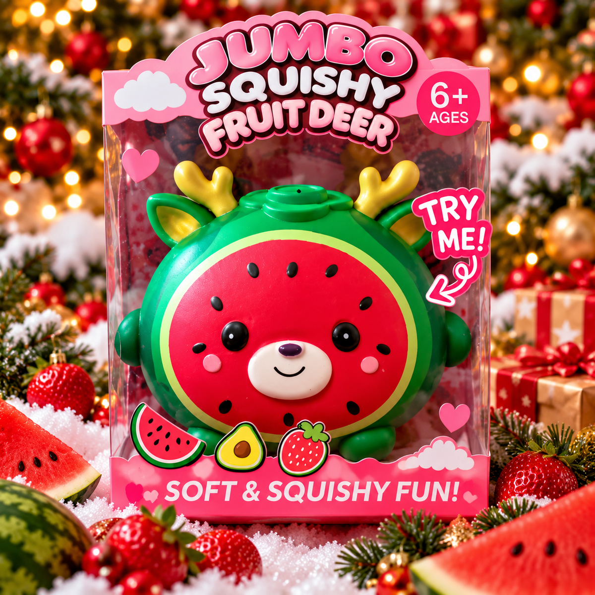 Cute Watermelon Deer Jumbo Squishy