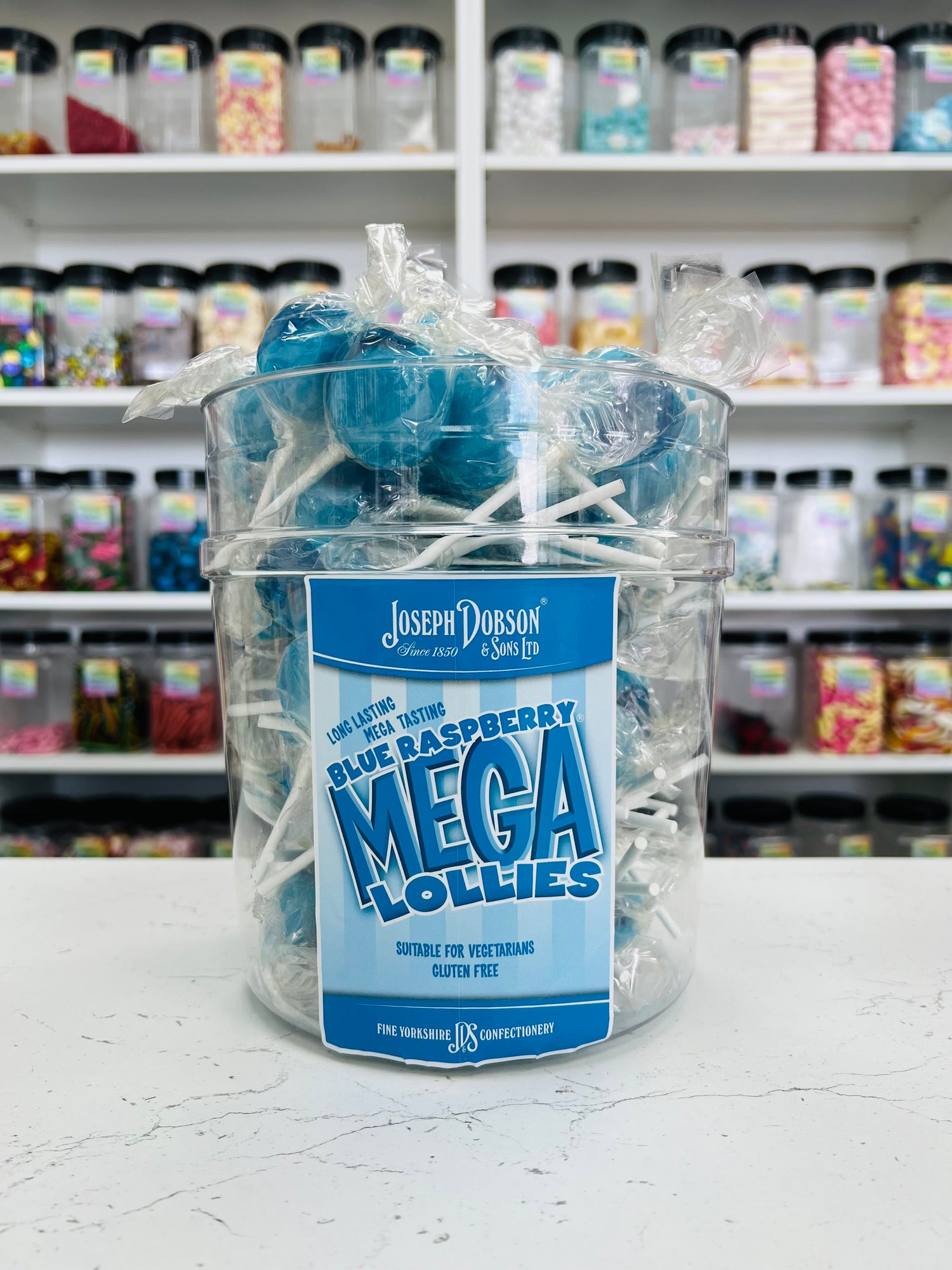 Dobsons Wrapped Blue Raspberry Mega Lollies - Single