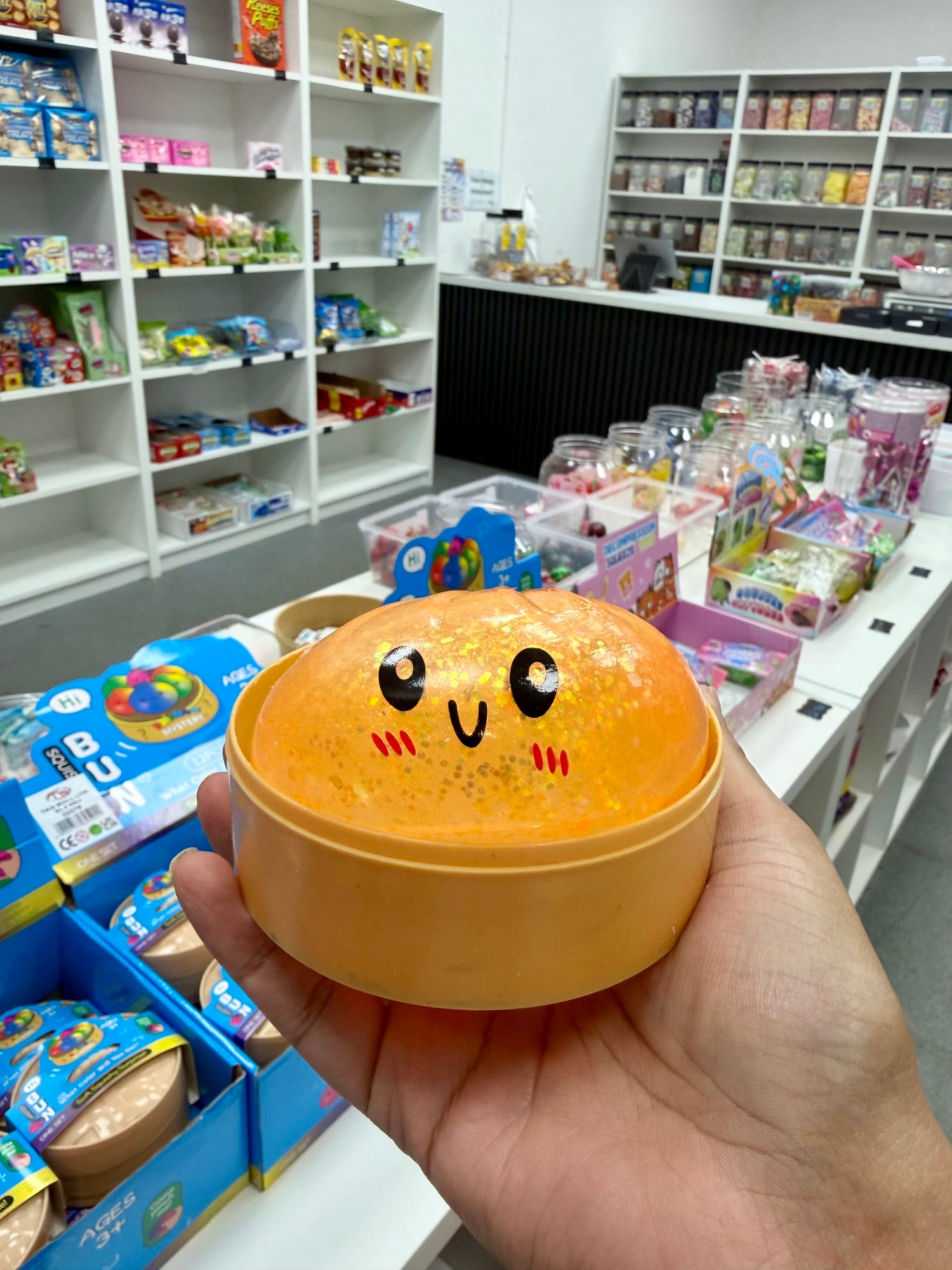 Viral Dumpling Bao Bun Squishy GLITTER Random Colour x 1