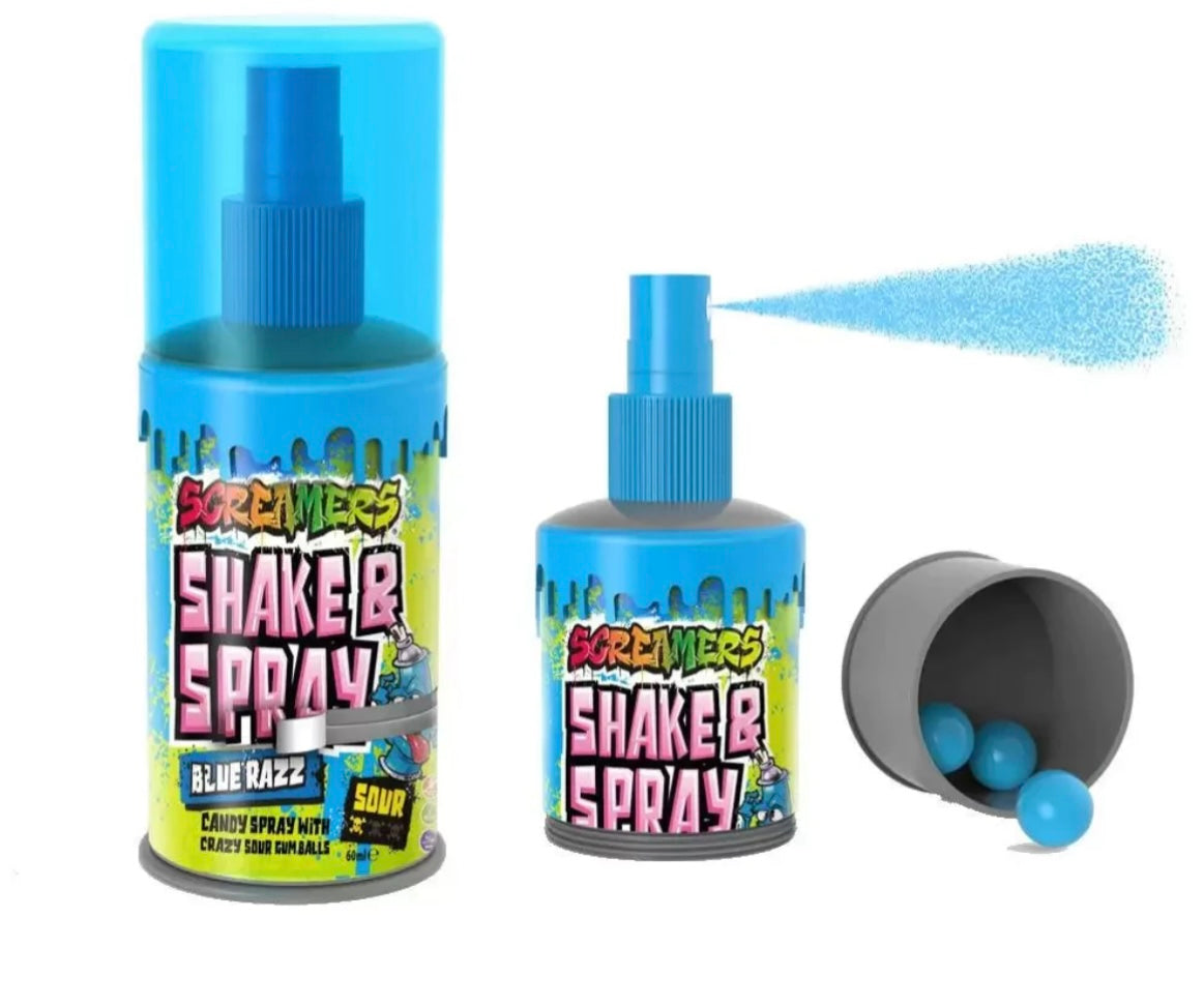 Screamers Shake and Spray Blue Razz