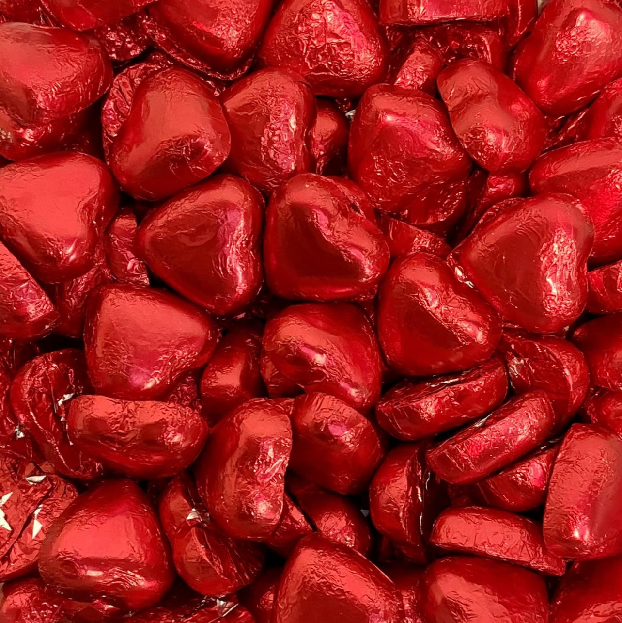 Red Foiled Chocolate Hearts 100g