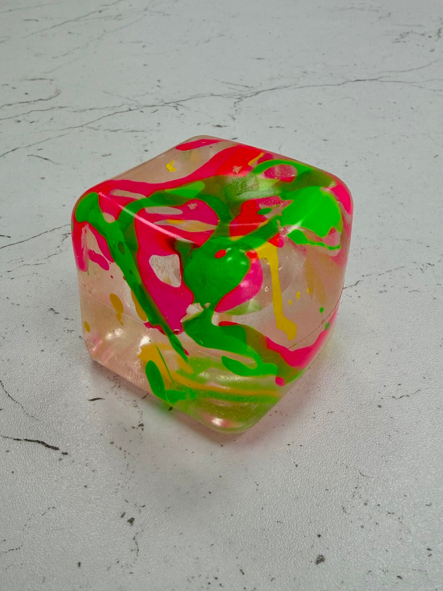 Paint Splash Clear Cube Squishy