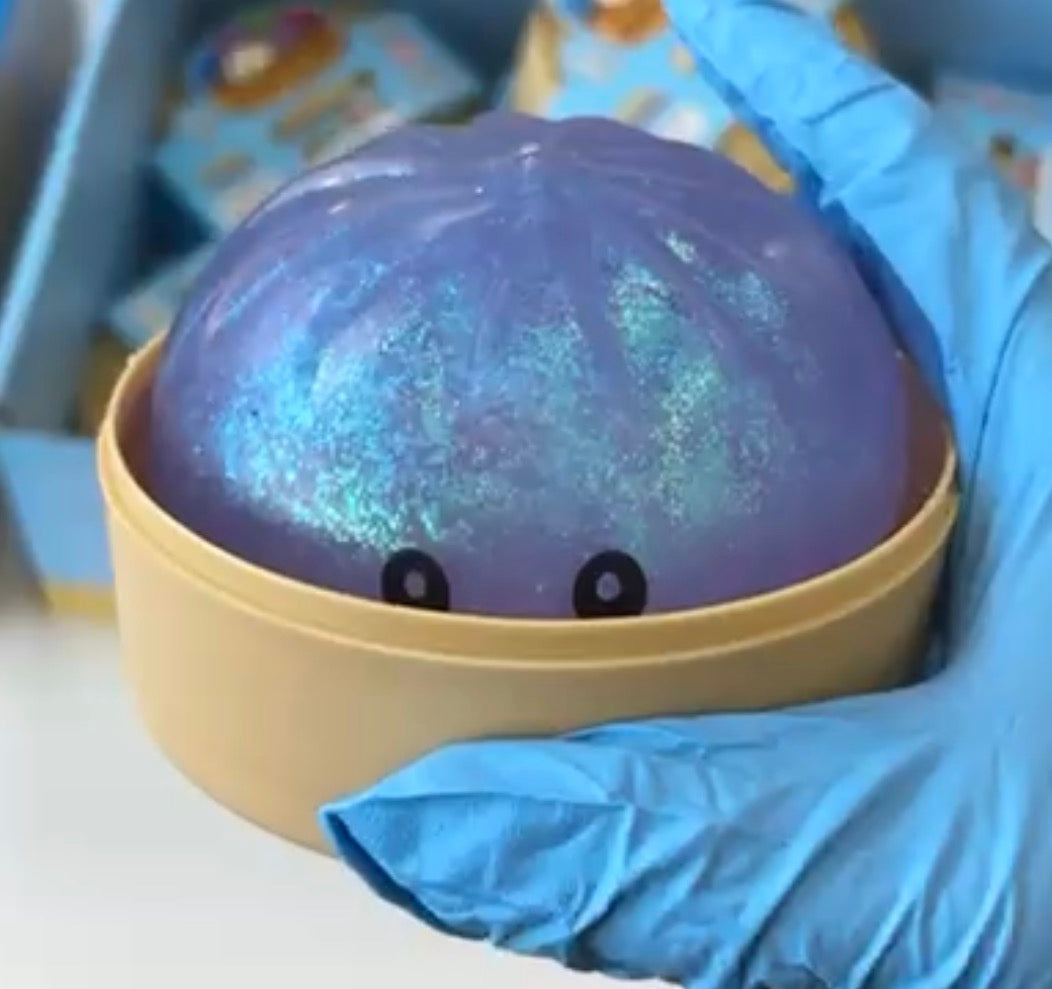 Viral Dumpling Bao Bun Squishy GLITTER Random Colour x 1