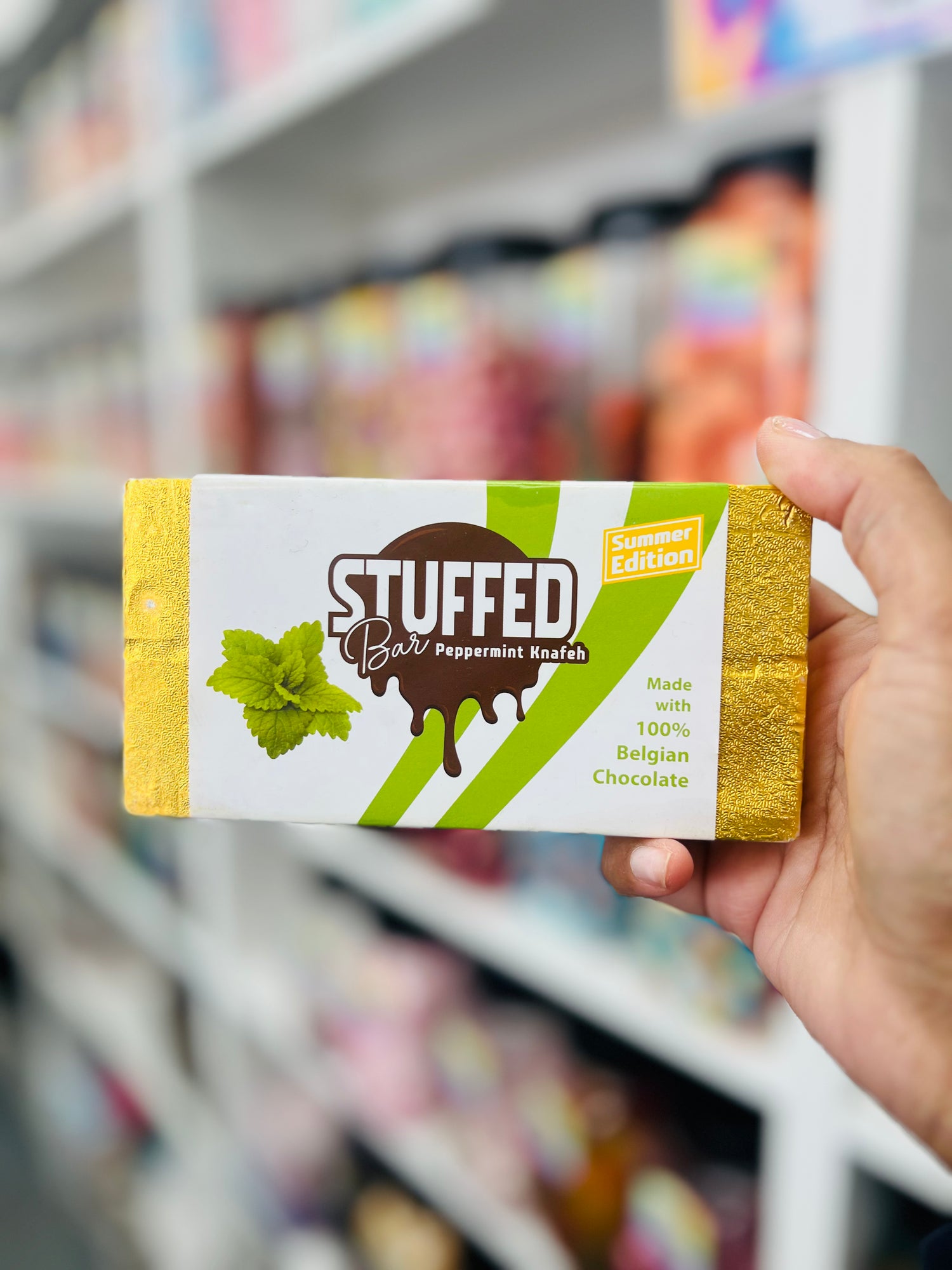 Stuffed Bar Peppermint Knafeh Chocolate Bar