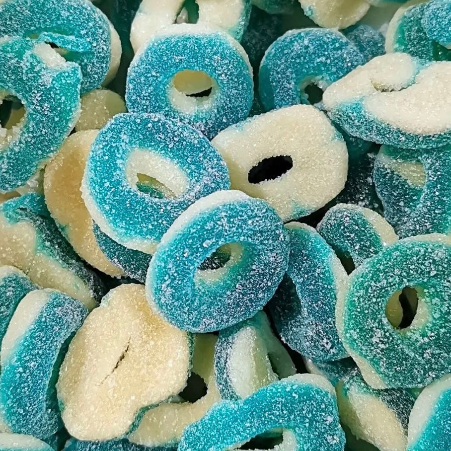 Blue Raspberry Rings 100g (Halal)