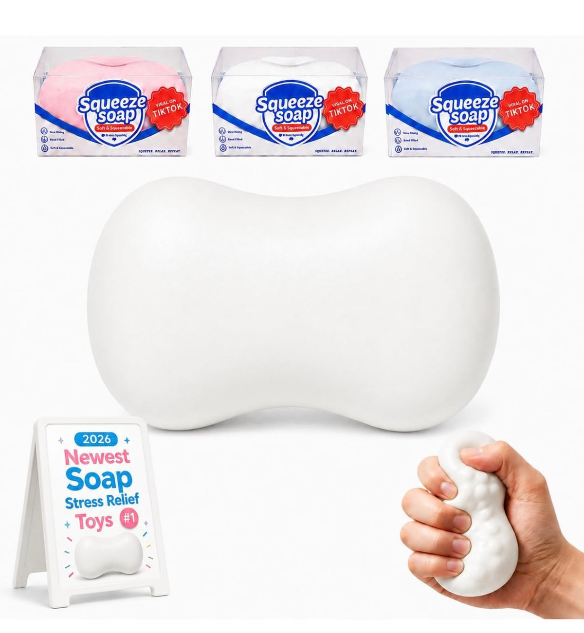 Crunchy Squishy Soap (White)