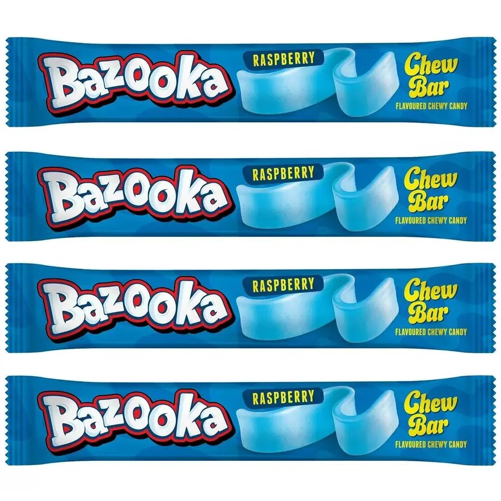 Bazooka Blue Raspberry Chew Bars 4 Pack