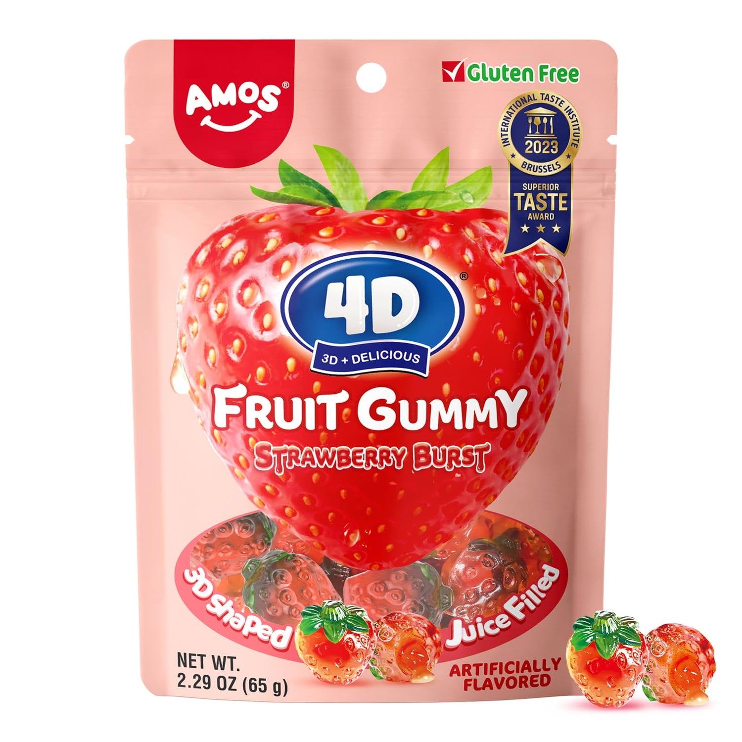 Amos 4D Fruit Gummy Strawberry 170g