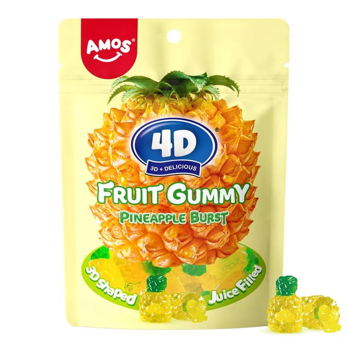 Amos 4D Fruit Gummy Pineapple 170g