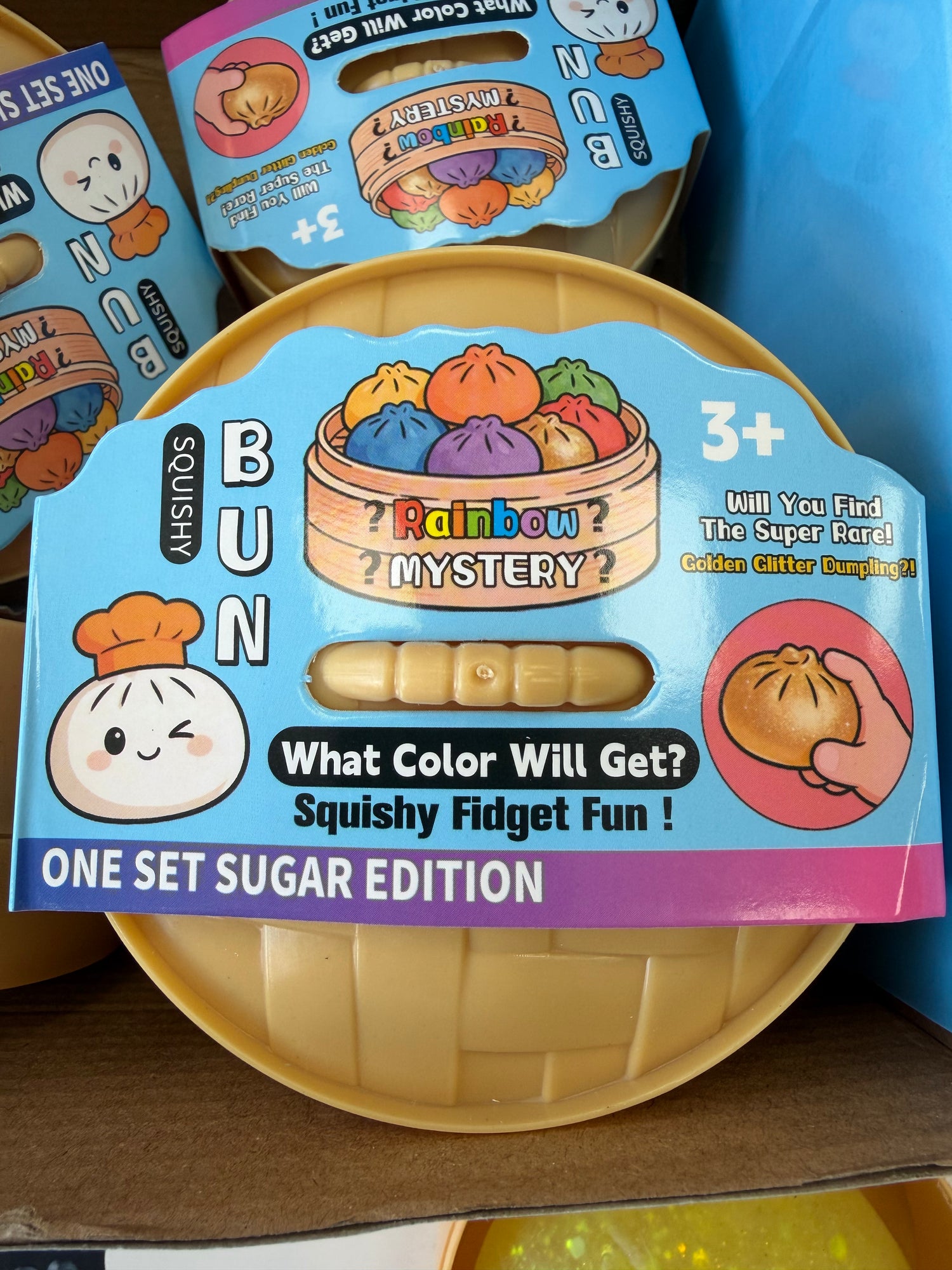 Viral Dumpling Bao Bun Squishy GLITTER Random Colour x 1