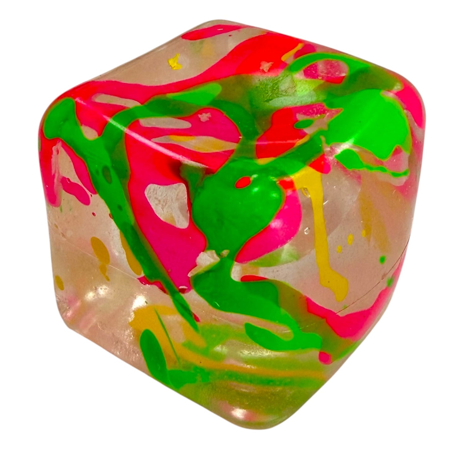 Paint Splash Clear Cube Squishy