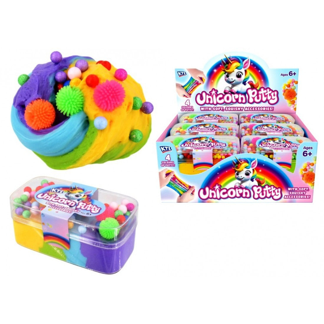 Unicorn Putty with Sensory Beads in Tub