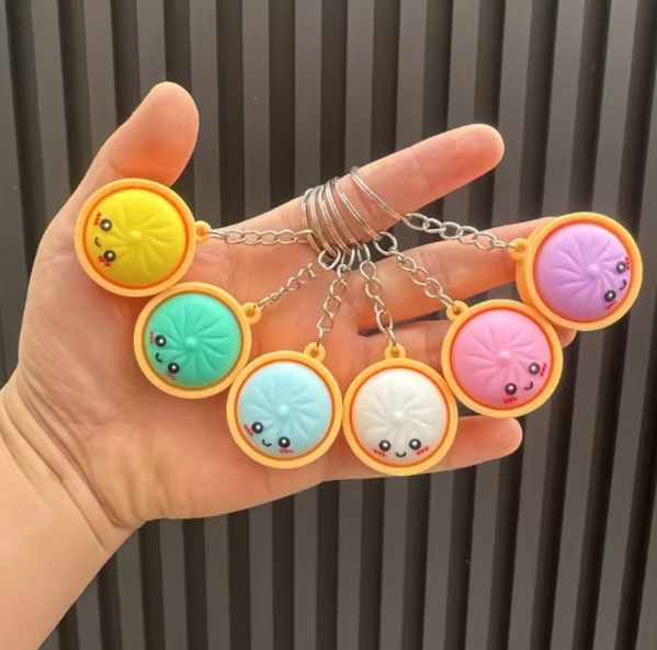 Dumpling Clicker Light Up Keyring
