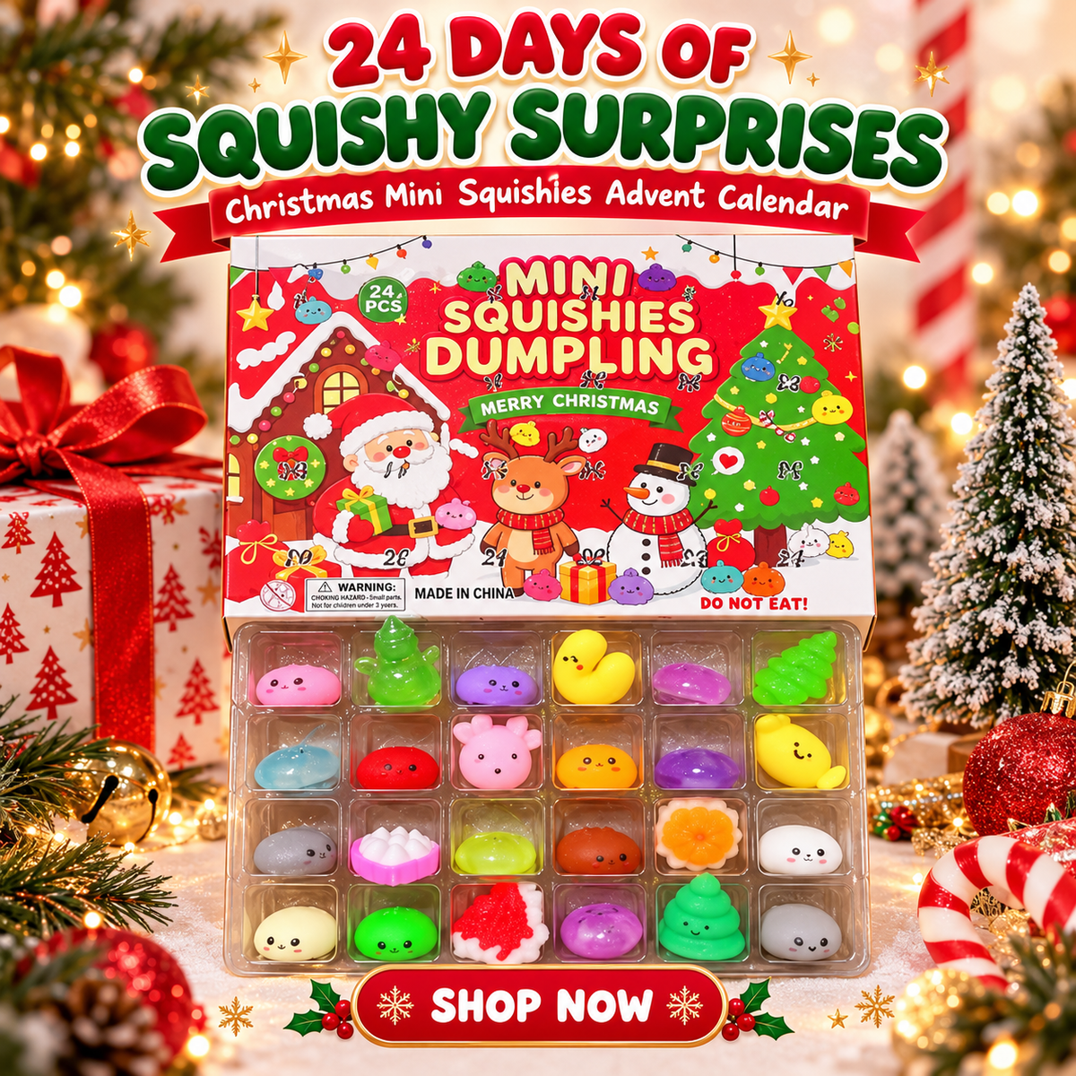 Mini Squishy Dumpling Advent Calender 24 Days