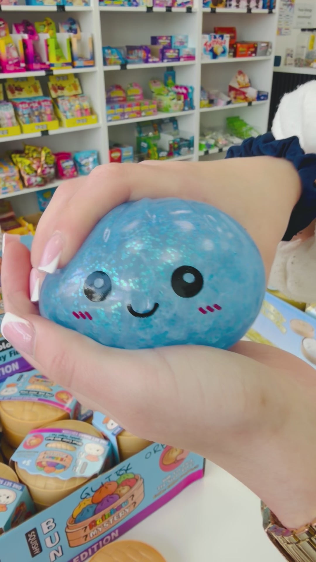 Viral Dumpling Bao Bun Squishy GLITTER ORBEEZ Random Colour x 1