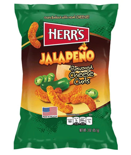 Herrs Jalapeno Cheese Curls 198g Family Bag