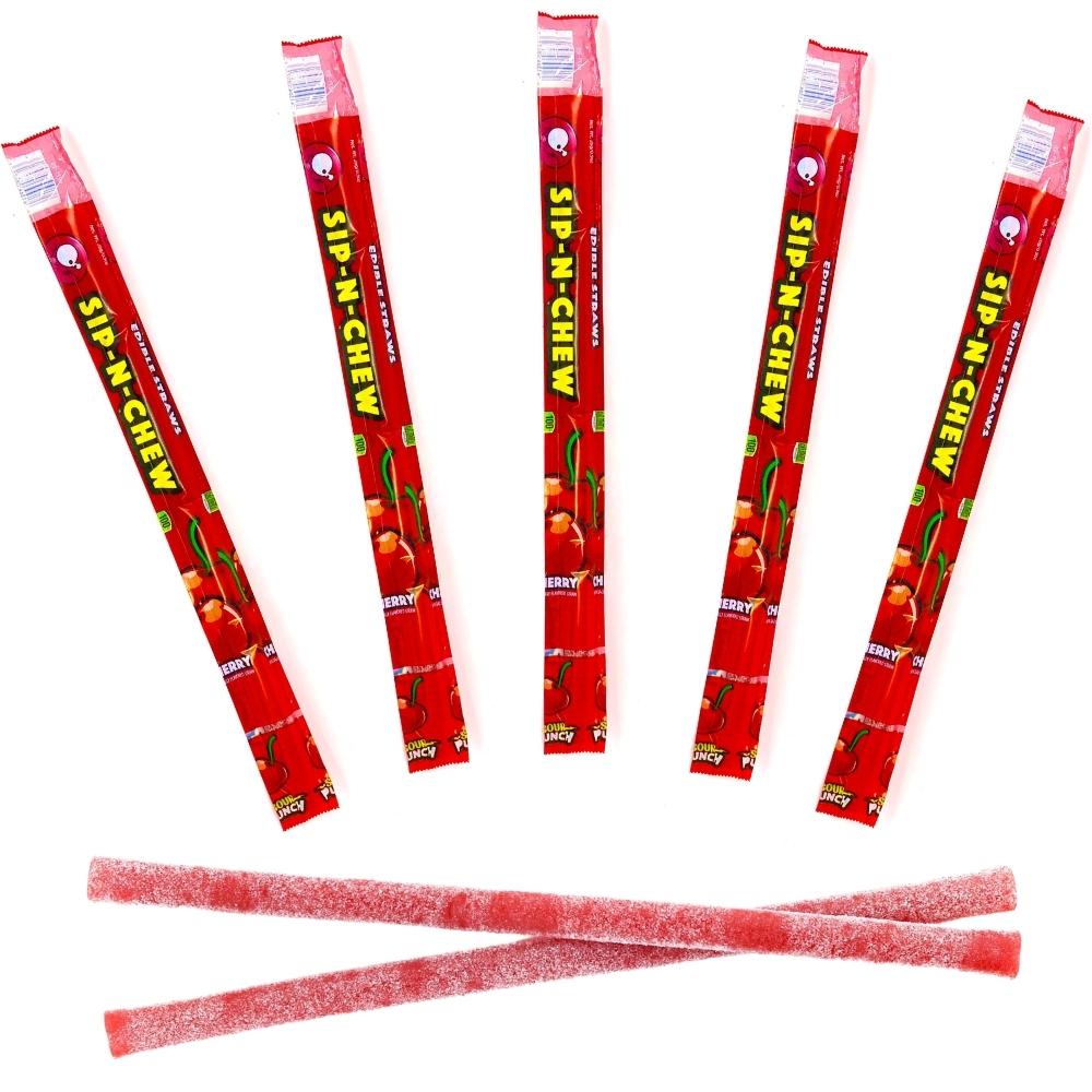 Sour Punch Sip-n-Chew Cherry Straws 26g