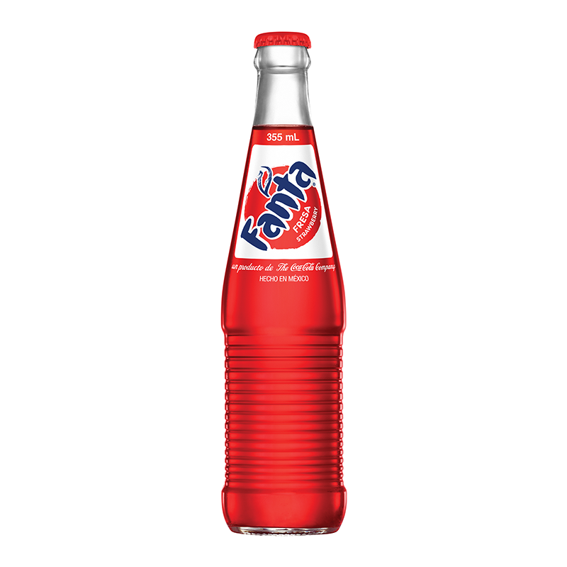 Mexican Fanta Strawberry Glass Bottle