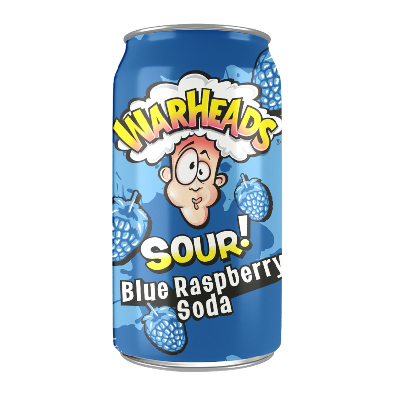 Warheads SOUR! Blue Raspberry Soda Drink