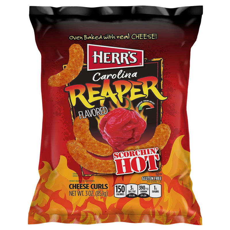 Herrs Carolina Reaper Cheese Curls 28g